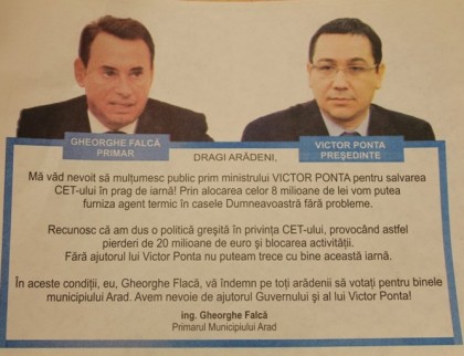 Gheorghe Falcă îi mulţumeşte lui Victor Ponta!