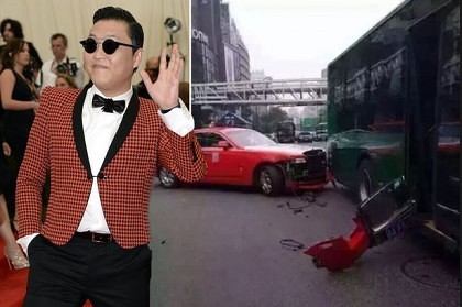 Interpretul hitului Gangnam Style a INTRAT cu Rolls-Royce-ul într-un autobuz. L-a făcut PRAF!
