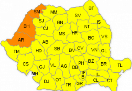 România FIERBE! Cod GALBEN în toată ţara şi COD PORTOCALIU în Arad, Bihor şi Satu Mare
