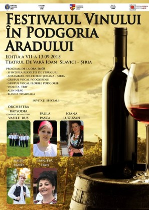 „Festivalul Vinului în Podgoria Aradului” – ce evenimente vor fi la Şiria