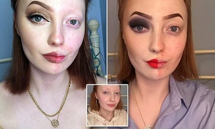 PIC FROM CATERS NEWS - (PICTURED: Maisie Beech.) - A British teenager who posted half make-up selfies to show the power of make-up was shocked when she received a barrage of nasty comments. Pretty Maisie Beech,19, thought she was doing something empowering when she posted a selfie of her face half done up with dramatic make up,while keeping the other half makeup-free. But soon after posting, the photo quickly spread around the internet and reactions quickly turned mostly negative, much to the brave 19-year-olds disappointment. The A-level student from Flemingston, Wales decided to take the picture with the aim of showing her love for wearing make-up, which she says she does only for herself and no one else. The image was also meant to show her acceptable for her make-up free face as she doesnt rely on make-up and will go bare-faced too. SEE CATERS COPY.