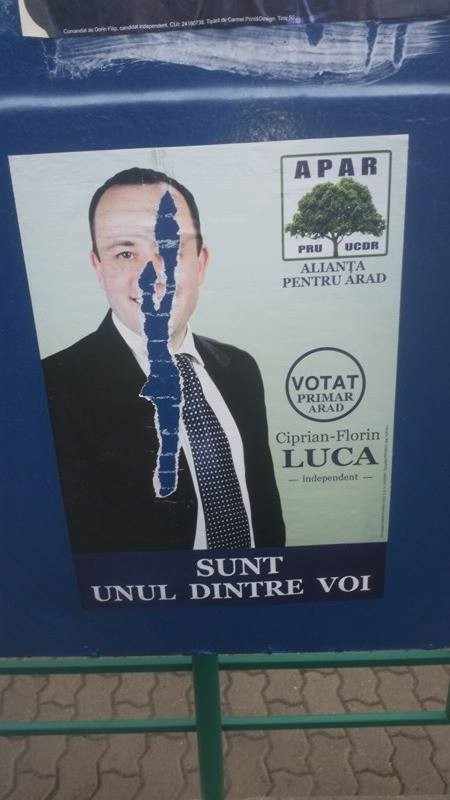 afis vandalizat Luca