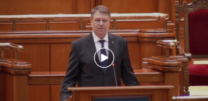 VIDEO/ Mesajul transmis în plenul Parlamentului de președintele Klaus Iohannis