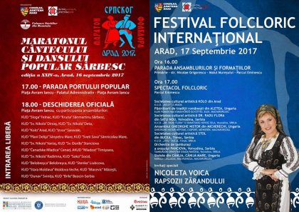 „Maratonul cântecului şi dansului popular sârbesc” şi „Festival Folcloric Internaţional”, în weekend, la Arad