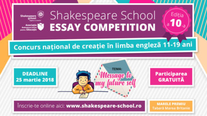 S-a dat STARTUL înscrierilor la Shakespeare School Essay Competition