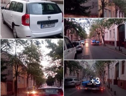 Un JEEP cu număr de Bucureşti a făcut PRĂPĂD pe o stradă din Arad (FOTO)