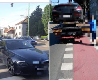 Proprietarul unui BMW și-a lăsat mașina fix pe trecerea de pietoni. Ce a urmat
