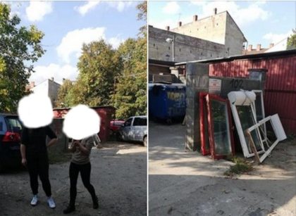 Două tinere au aruncat mai multe geamuri la gunoi. Că așa le-a zis administratorul de bloc…