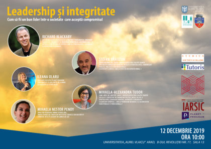 UAV Arad va găzdui două conferințe pe tema „Leadership și integritate”