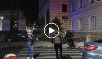 ACCIDENT VIOLENT azi-noapte, în centrul Aradului (VIDEO)