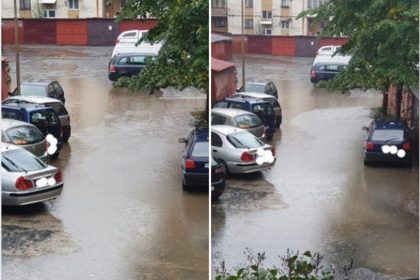 Inundaţie la Lipova, ca urmare a ploii din această dimineaţă (FOTO + VIDEO)