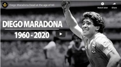 Fotbalul mondial, în DOLIU: A murit Diego Armando Maradona (VIDEO)