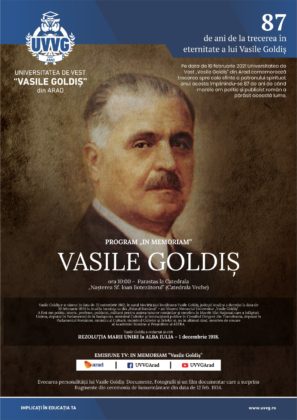 Se împlinesc 87 de ani de la moartea lui Vasile Goldiș