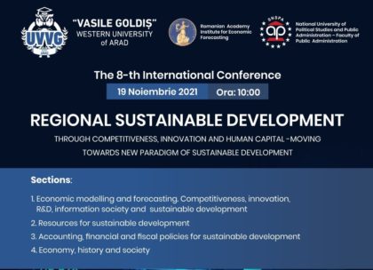 „Dezvoltarea durabilă şi provocările pandemiei”, tema unei conferințe organizate de UVVG Arad