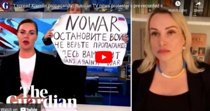 VIDEO: Mesaj anti-război la principala televiziune din Rusia! Jurnalista care l-a transmis a fost reținută