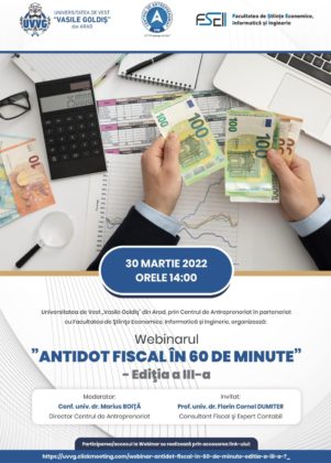 „Antidot fiscal în 60 de minute”, un webinar organizat de UVVG Arad