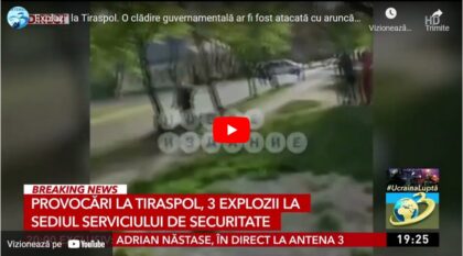Atac în Republica Moldova, la Tiraspol! Explozii în clădirea Ministerului Securităţii de Stat din Transnistria (VIDEO)