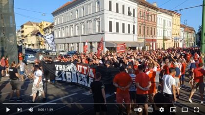 UTA LIBERĂ: Marșul suporterilor arădeni spre stadion (VIDEO)