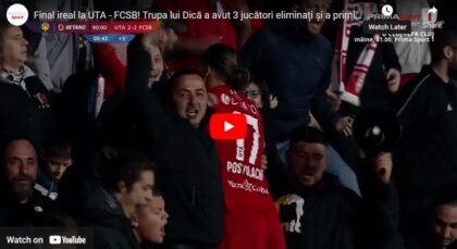 Meci NEBUN la Arad, cu PATRU ROȘII. UTA – FCSB, 2 – 2, în Cupa României. VIDEO: Rezumat, declarații