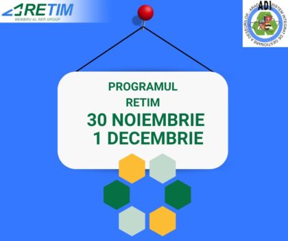 Programul RETIM pentru zilele de 30 noiembrie și 1 decembrie