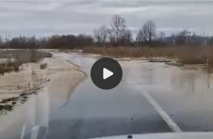 VIDEO: Inundație în județul Arad! Un drum județean și terenuri agricole, sub ape