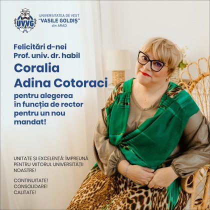 Coralia Cotoraci, rector al Universității de Vest „Vasile Goldiș” pentru un nou mandat