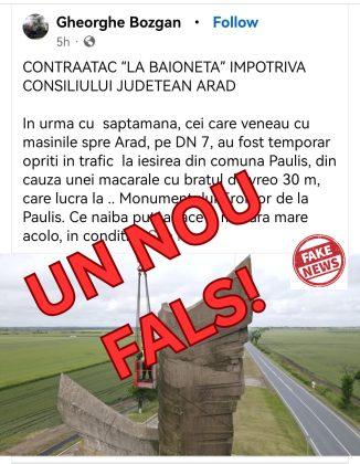Dezinformările pe tema Monumentului Eroilor de la Păuliș continuă cu un nou fals