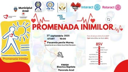 Arădenii, invitați la „Promenada Inimilor”