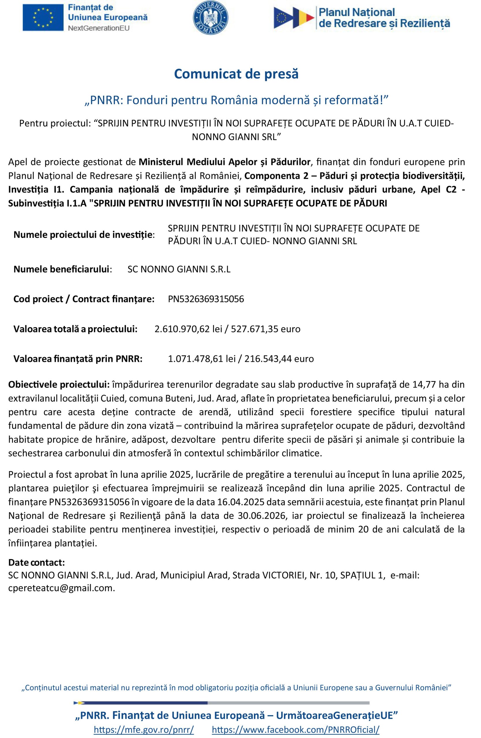 COMUNICAT DE PRESĂ item-thumbnail