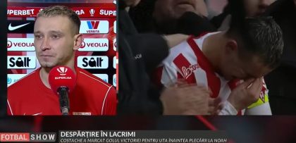 Despărțire EMOȚIONANTĂ: Costache în lacrimi în mijlocul galeriei după ce a înscris golul victoriei (VIDEO)