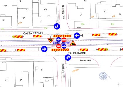Restricții de circulație. Intersecția Pășunii – Argeș, închisă